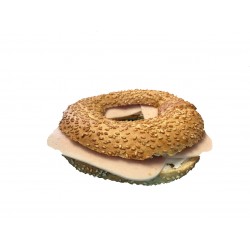 Bagel γεμιστό με φιλαδέλφεια και βραστή γαλοπούλα 